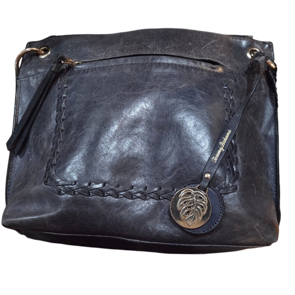 Tommy Bahama - Ipis Distressed Navy Blue Leather Crossbody Bag - Picture 3 of 10